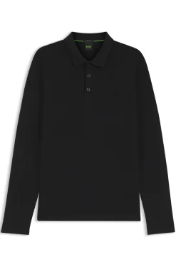 Longsleeve-Poloshirt aus Baumwoll-Piqué