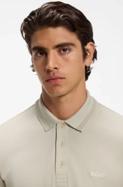 Longsleeve-Poloshirt aus Baumwoll-Piqué