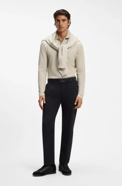 Longsleeve-Poloshirt aus Baumwoll-Piqué