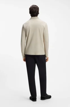 Longsleeve-Poloshirt aus Baumwoll-Piqué