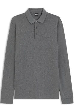 Longsleeve-Poloshirt aus Interlock-Baumwolle mit Logo
