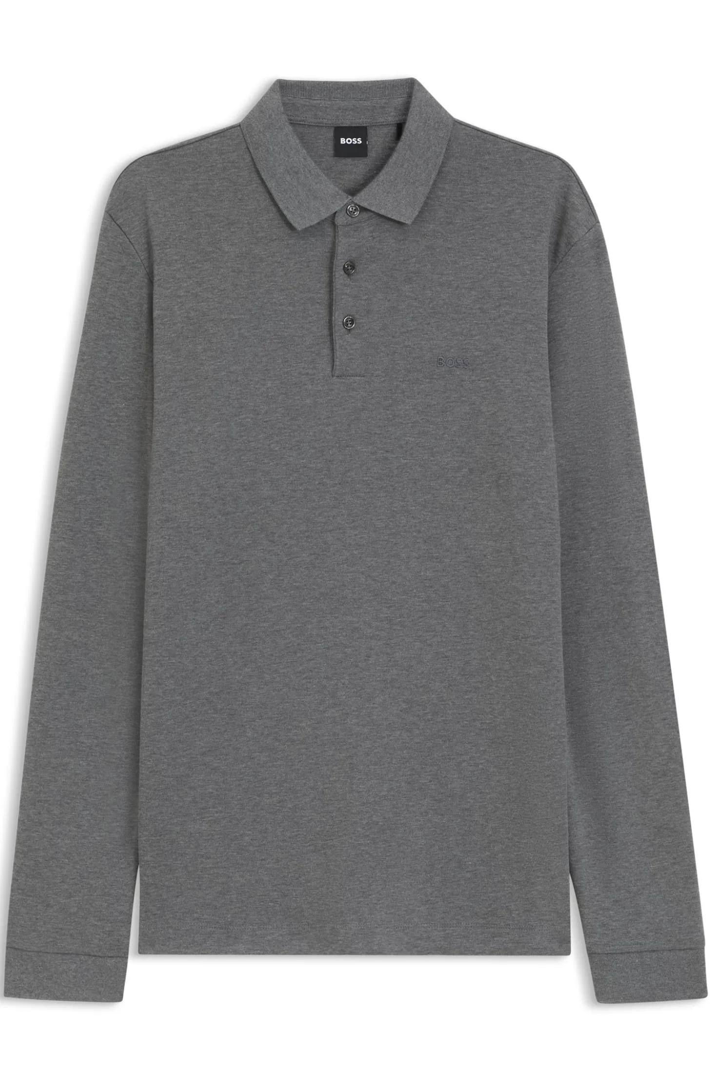 Longsleeve-Poloshirt aus Interlock-Baumwolle mit Logo