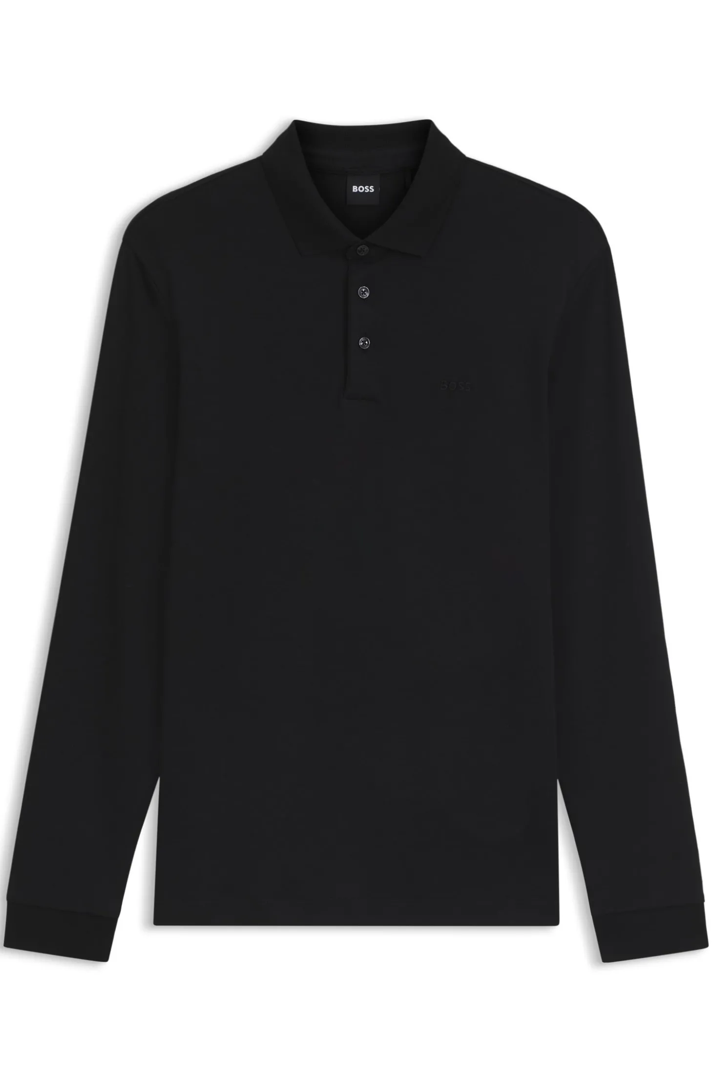 Longsleeve-Poloshirt aus Interlock-Baumwolle mit Logo