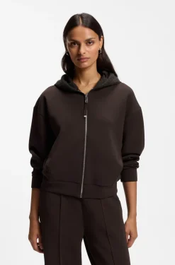 Loose-Fit Hoodie aus Scuba-Jersey mit Reißverschluss