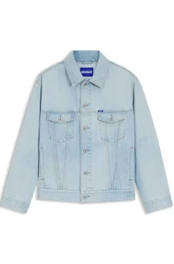 Loose-Fit Jacke aus Denim in Vintage-Blau