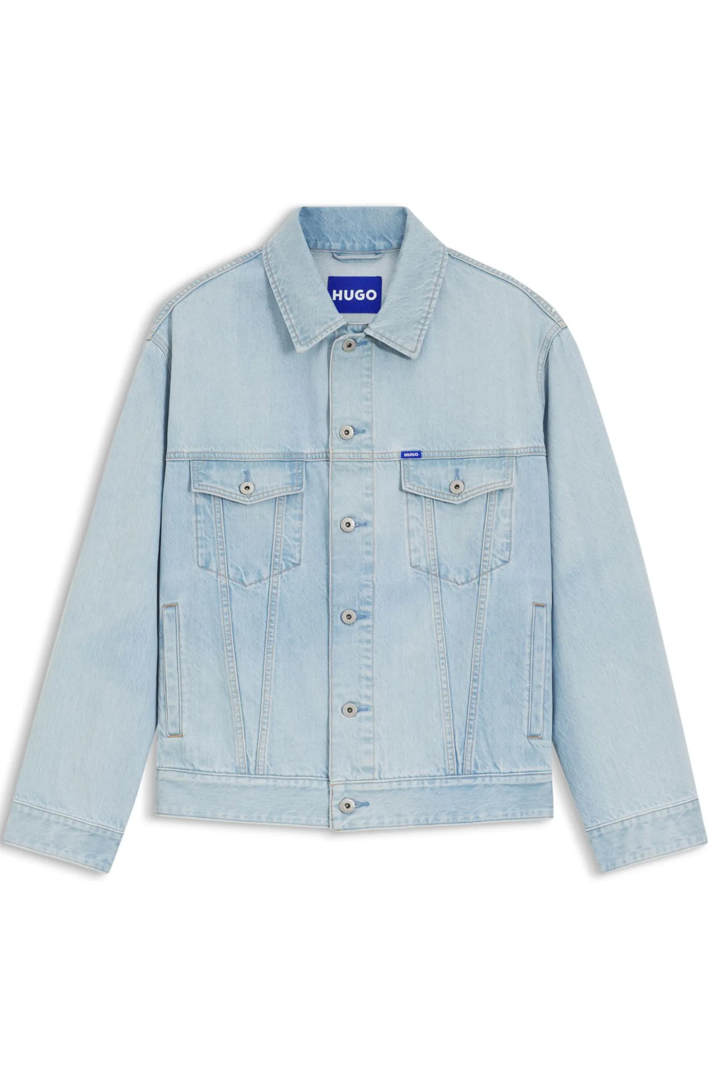 Loose-Fit Jacke aus Denim in Vintage-Blau