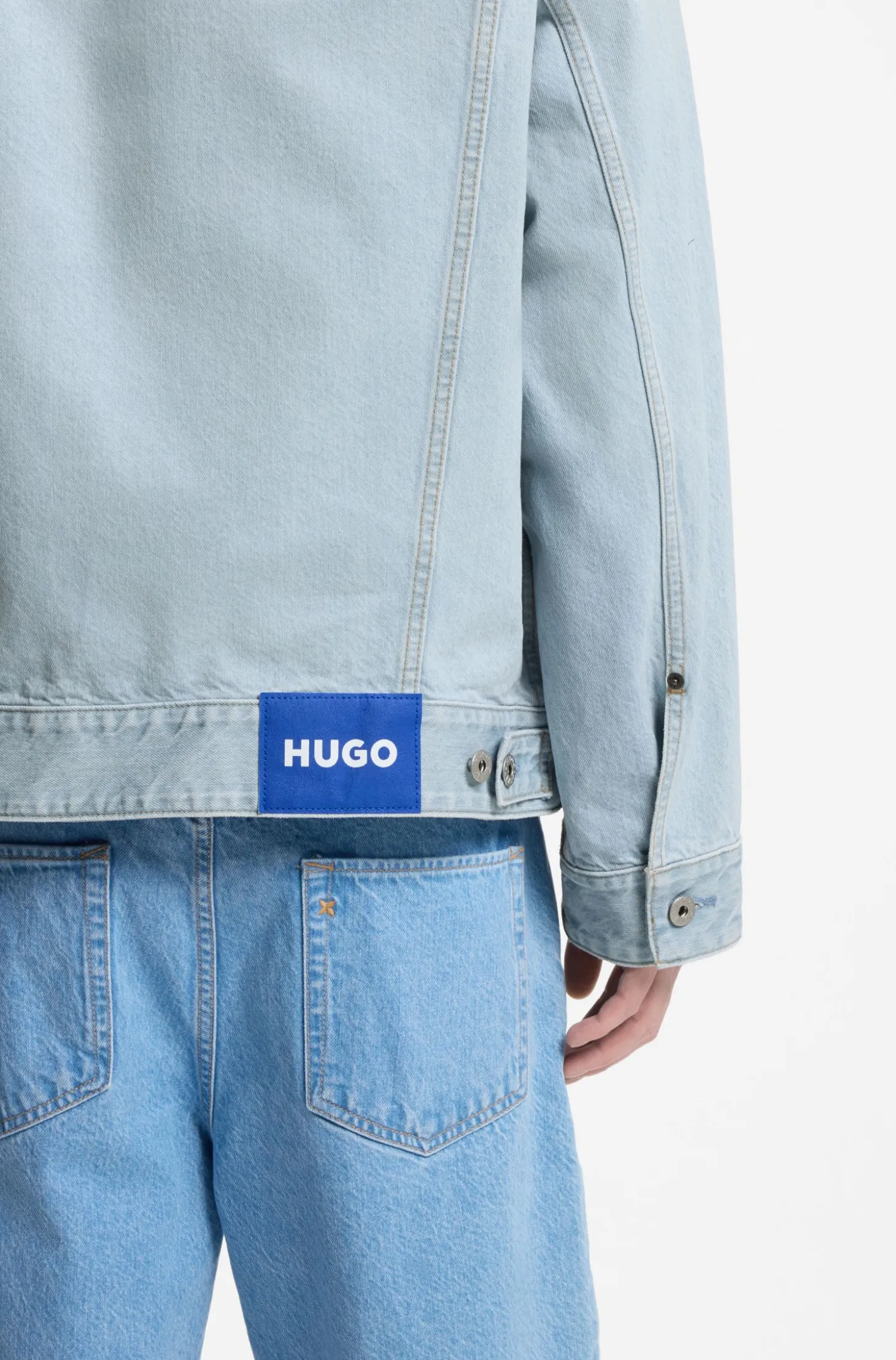 Loose-Fit Jacke aus Denim in Vintage-Blau
