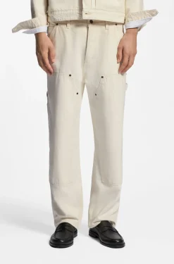 Loose-Fit Jeans aus Denim in Ecru