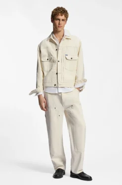 Loose-Fit Jeans aus Denim in Ecru