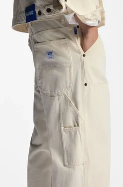 Loose-Fit Jeans aus Denim in Ecru
