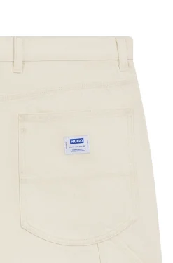 Loose-Fit Jeans aus Denim in Ecru