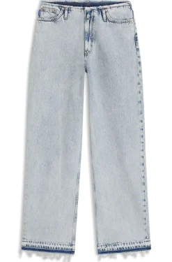 Loose-Fit Jeans aus festem hellblauem Denim