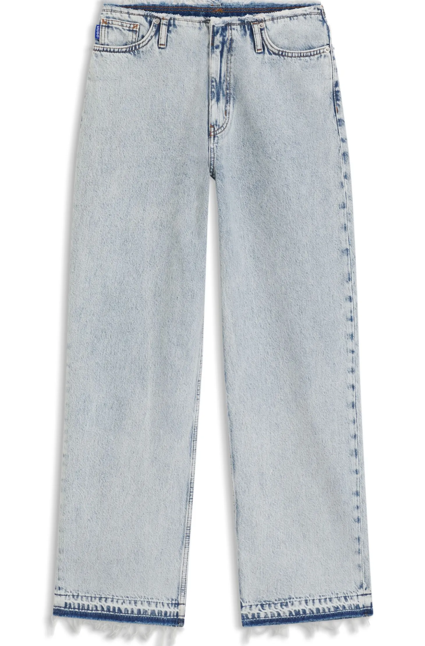 Loose-Fit Jeans aus festem hellblauem Denim