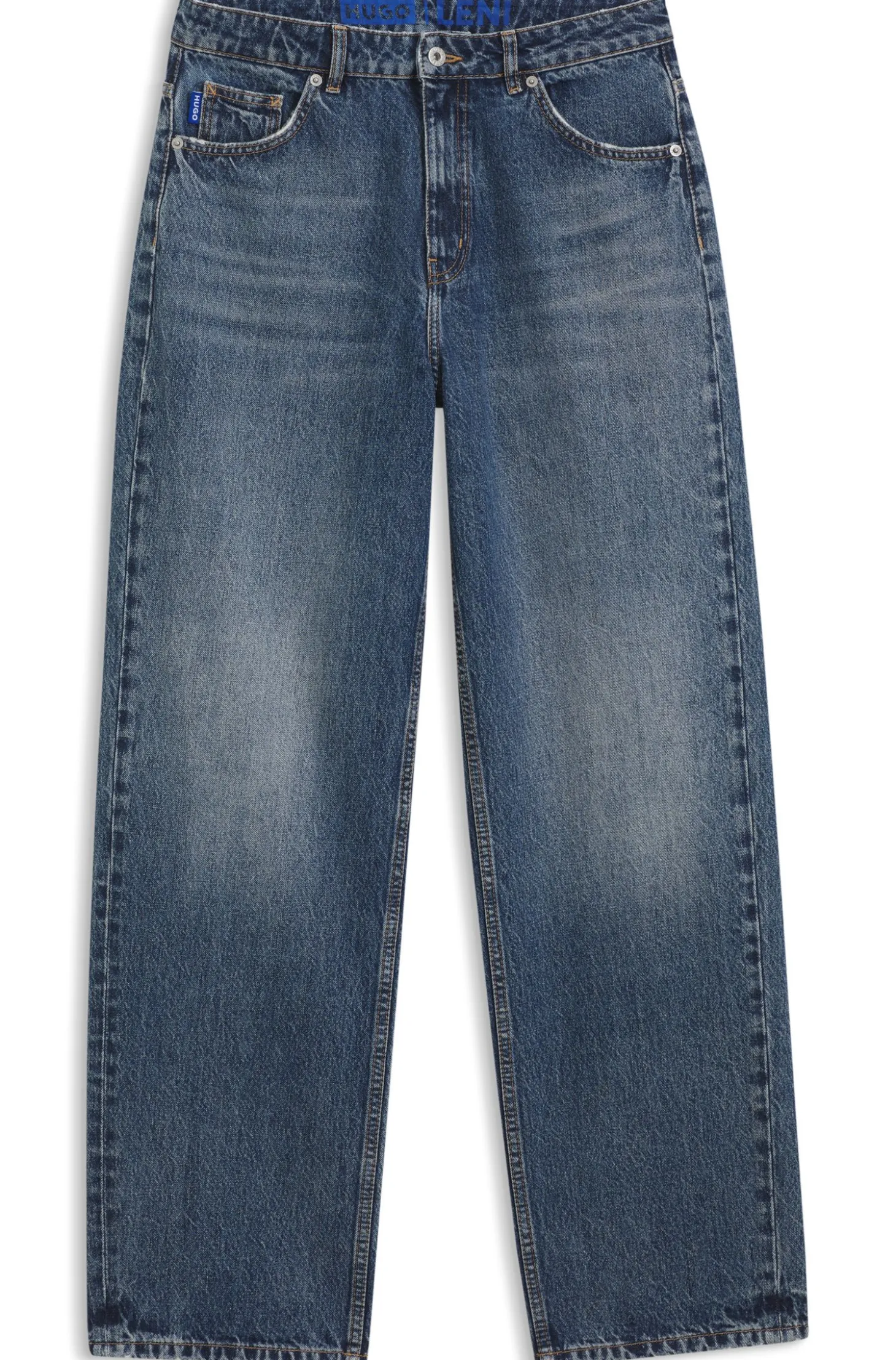 Loose-Fit Jeans aus fester Baumwolle mit weitem Beinverlauf