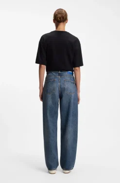 Loose-Fit Jeans aus fester Baumwolle mit weitem Beinverlauf