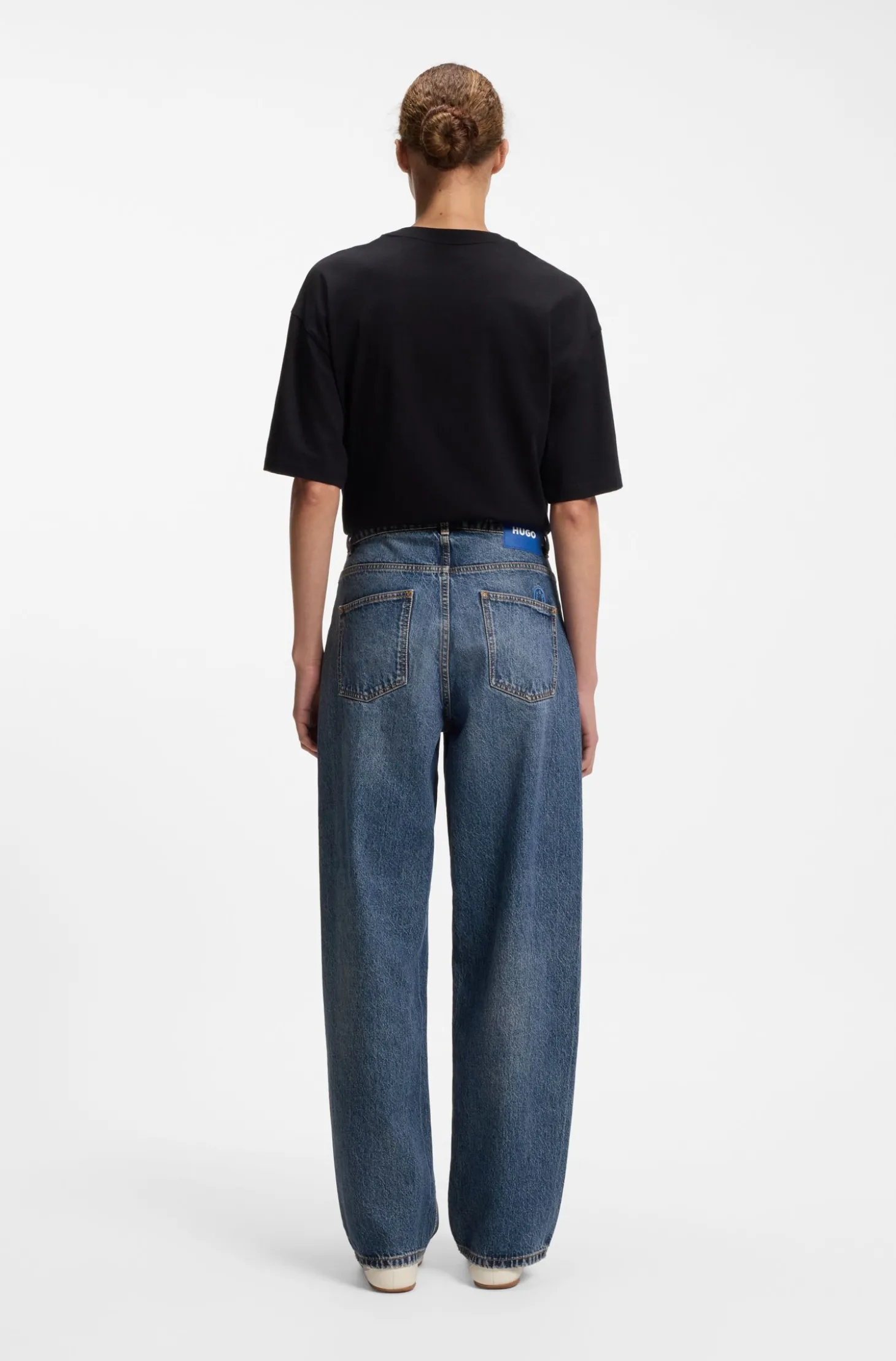 Loose-Fit Jeans aus fester Baumwolle mit weitem Beinverlauf
