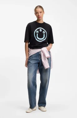 Loose-Fit Jeans aus fester Baumwolle mit weitem Beinverlauf