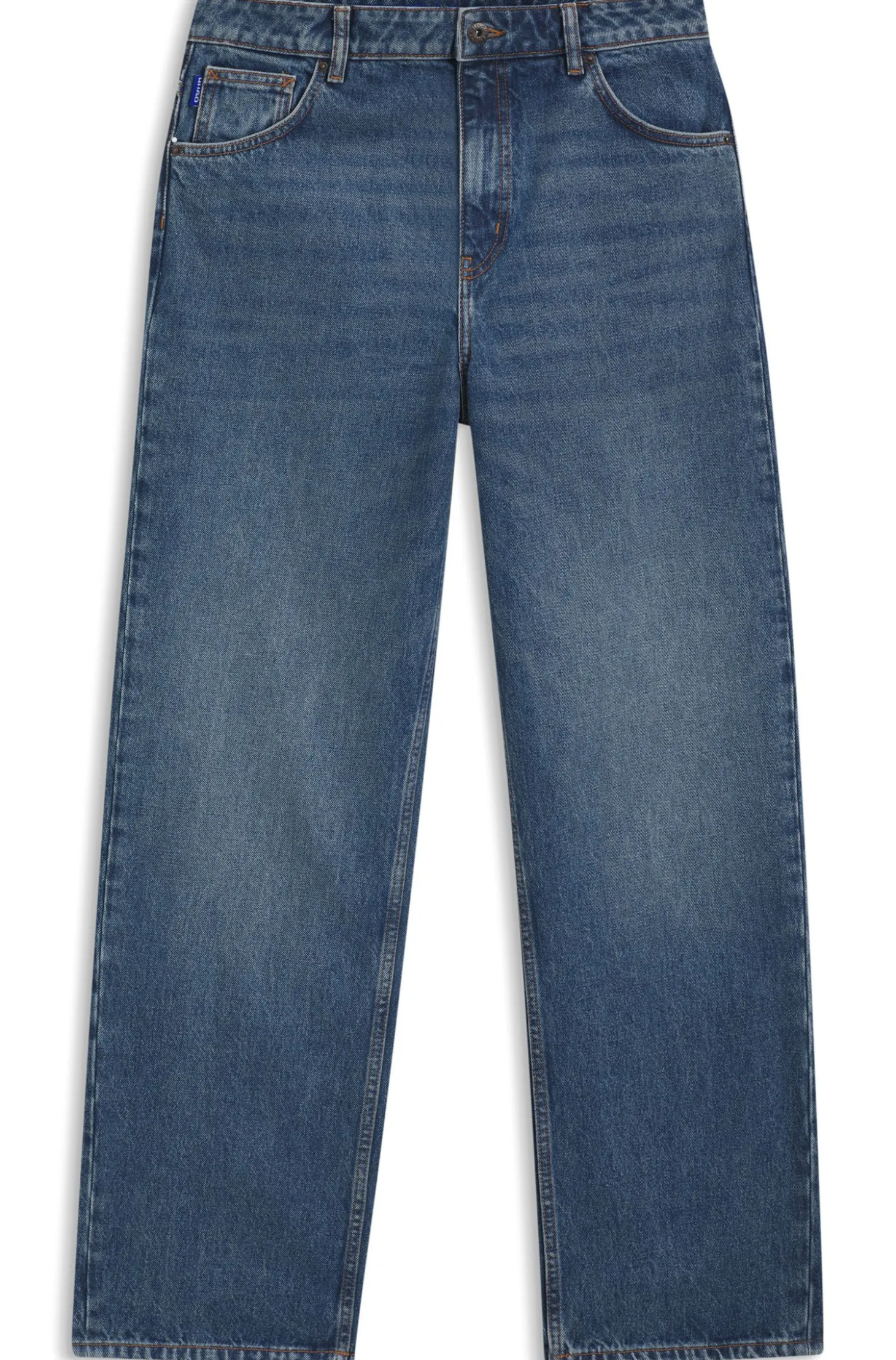 Loose-Fit Jeans aus gewaschenem blauem Denim