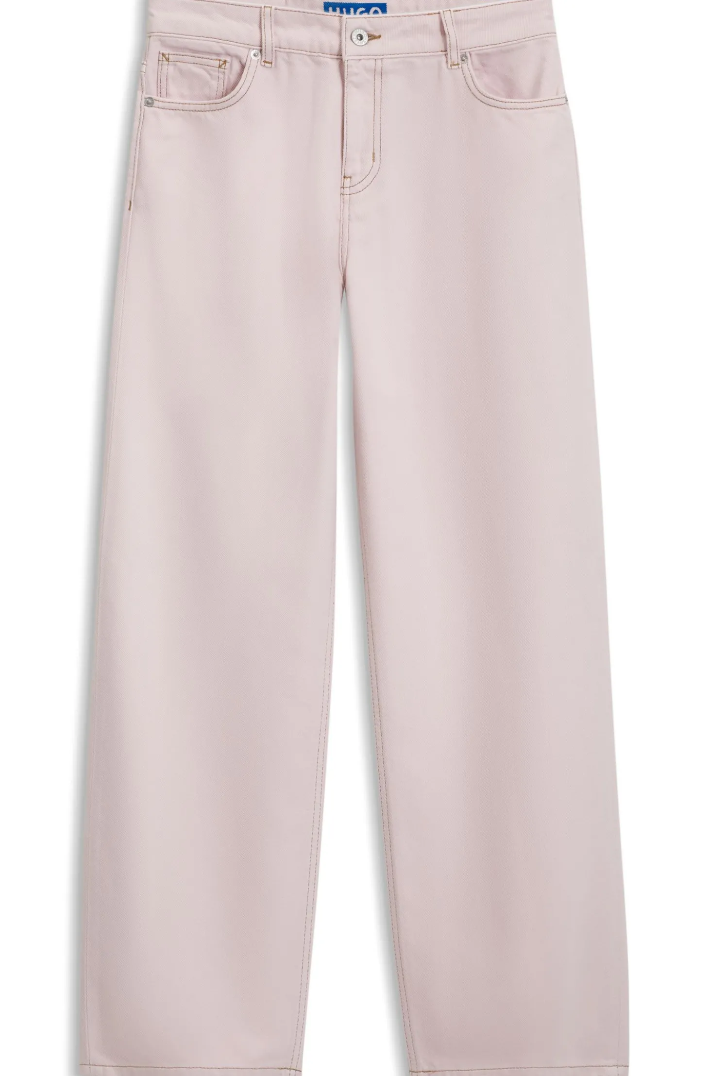 Loose-Fit Jeans aus roséfarbenem Denim