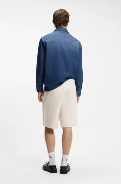 Loose-Fit Shorts aus Baumwoll-Terry mit Logo-Print