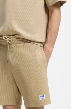 Loose-Fit Shorts aus Baumwoll-Mix mit Waffelstruktur
