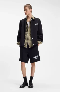 Loose-Fit Shorts aus Baumwoll-Terry mit Logo-Print