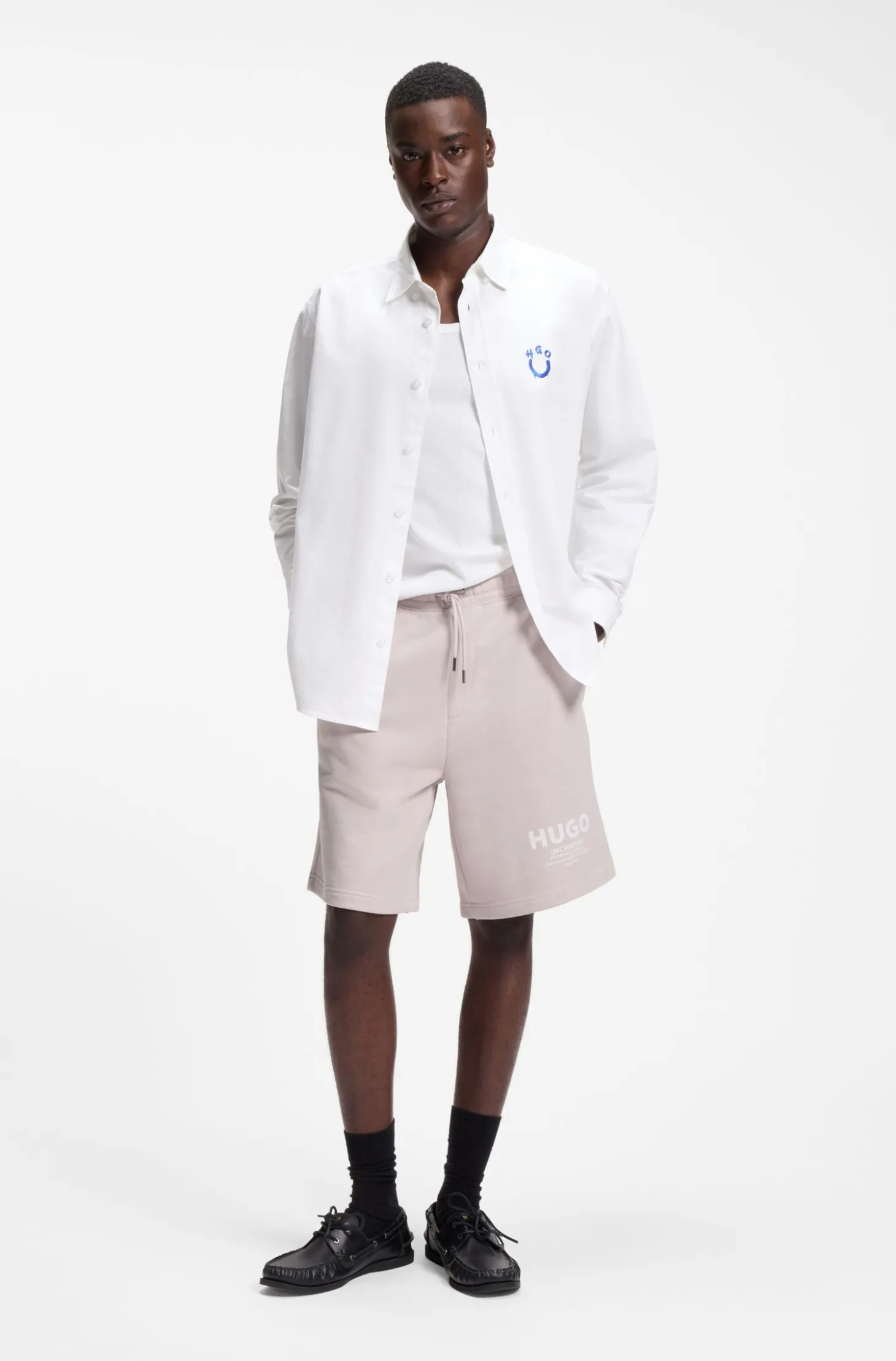 Loose-Fit Shorts aus Baumwoll-Terry mit Logo-Print