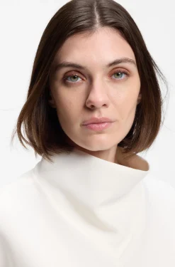 Loose-Fit Sweatshirt mit drapiertem Trichterkragen