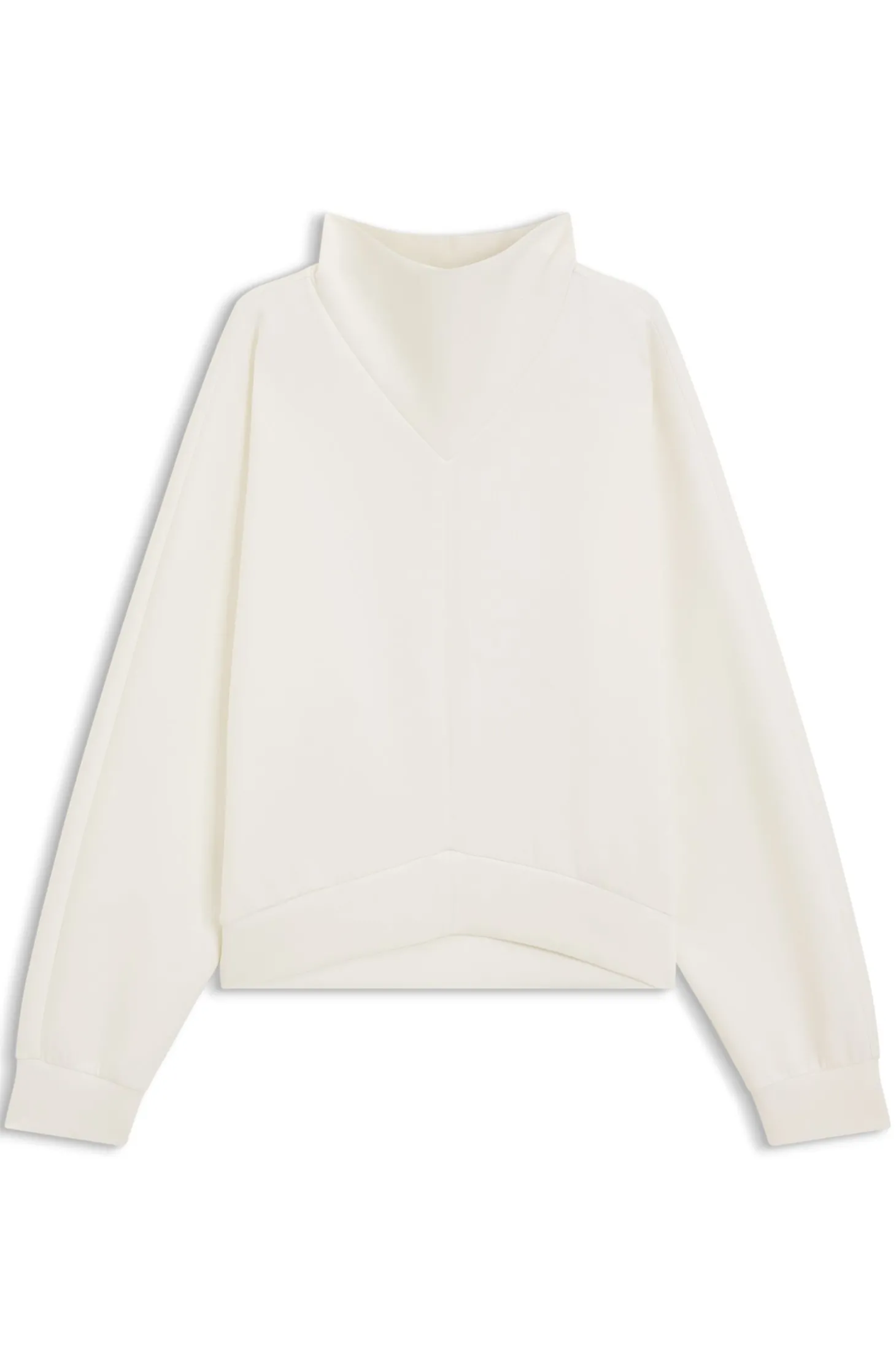 Loose-Fit Sweatshirt mit drapiertem Trichterkragen