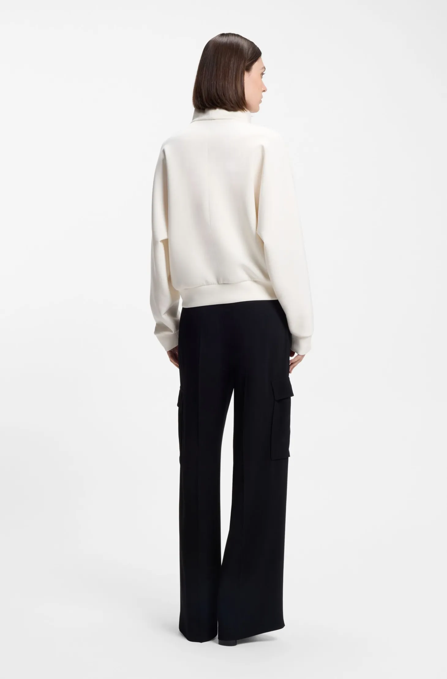 Loose-Fit Sweatshirt mit drapiertem Trichterkragen
