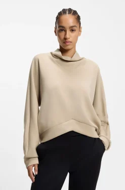 Loose-Fit Sweatshirt mit drapiertem Trichterkragen