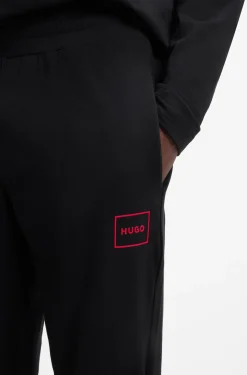 Loungewear-Hose mit Bündchen aus Stretch-Baumwolle mit Logo-Print