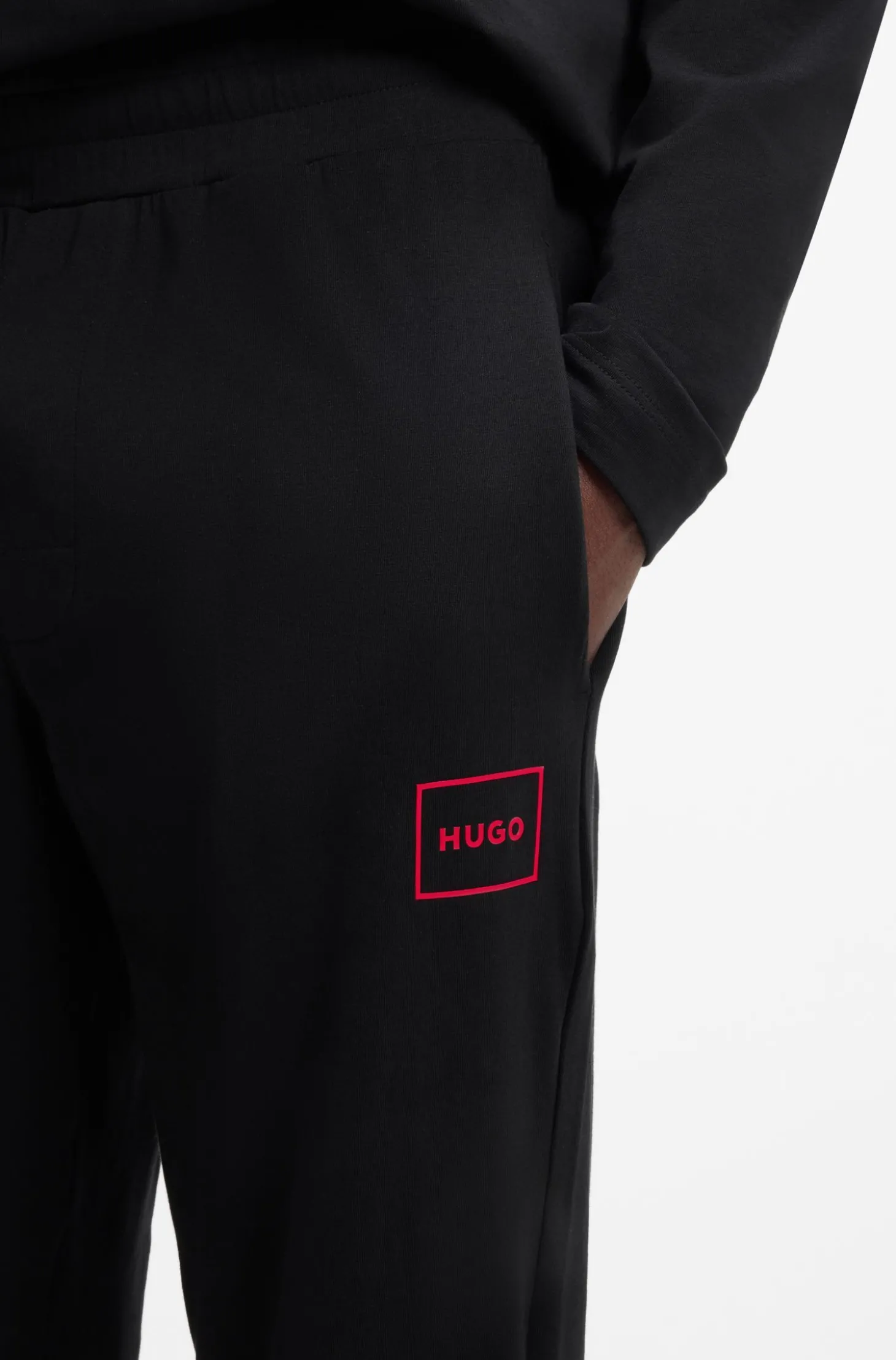 Loungewear-Hose mit Bündchen aus Stretch-Baumwolle mit Logo-Print