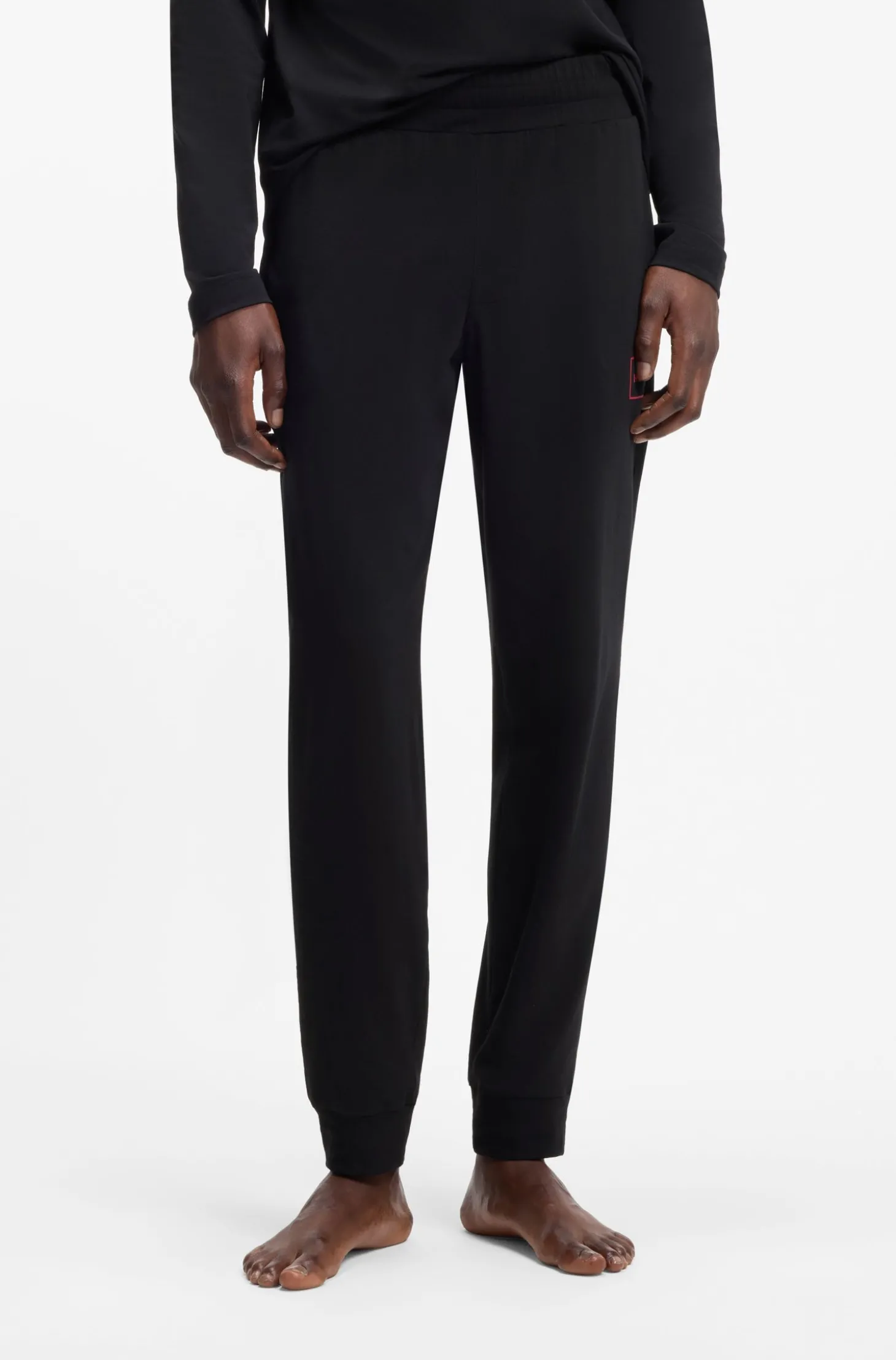 Loungewear-Hose mit Bündchen aus Stretch-Baumwolle mit Logo-Print