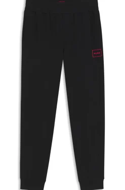 Loungewear-Hose mit Bündchen aus Stretch-Baumwolle mit Logo-Print