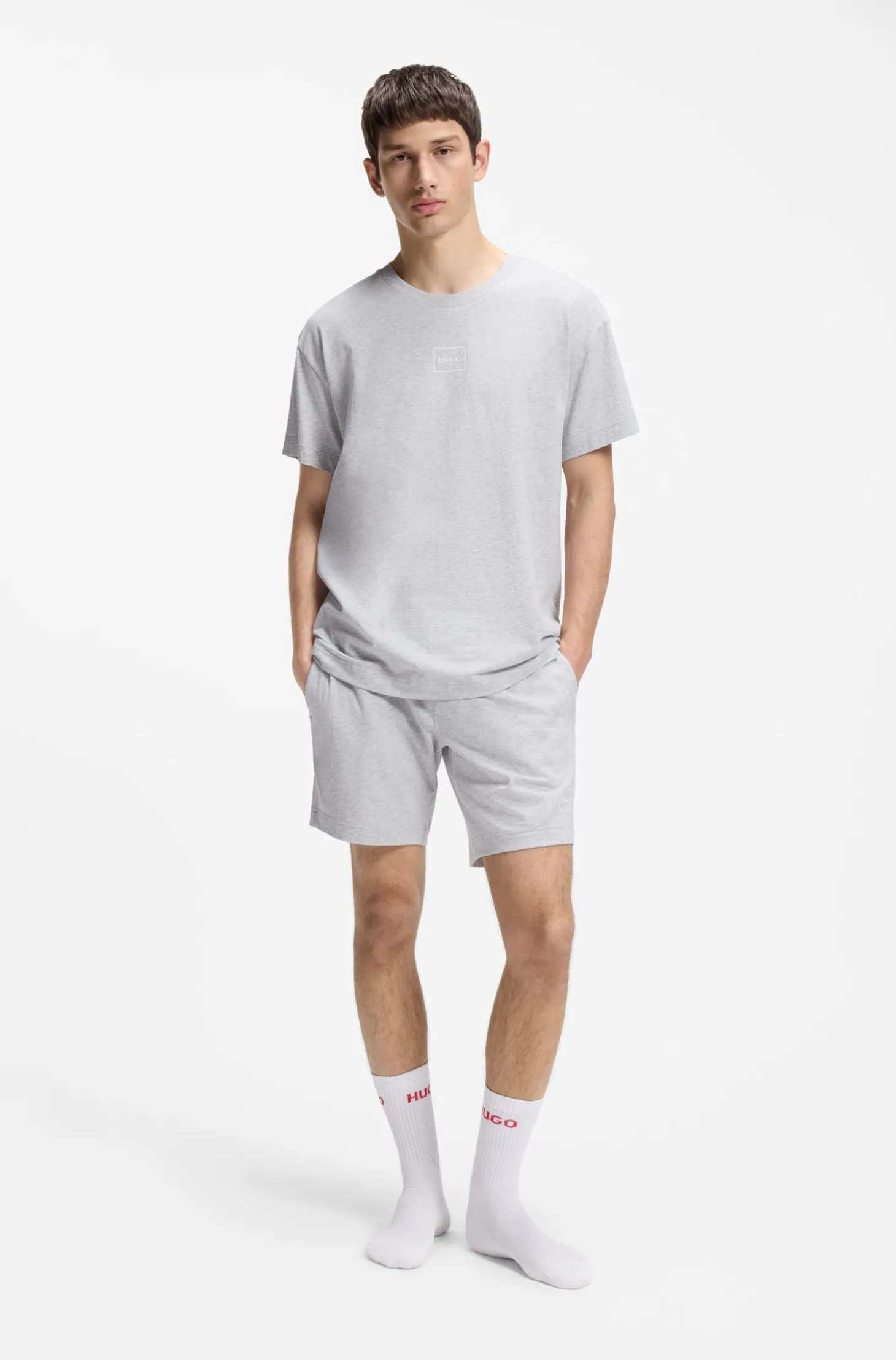 Loungewear-Shorts aus Stretch-Baumwolle mit Logo-Print