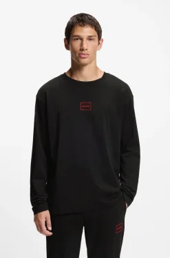 Loungewear-Top aus Stretch-Baumwolle mit Logo