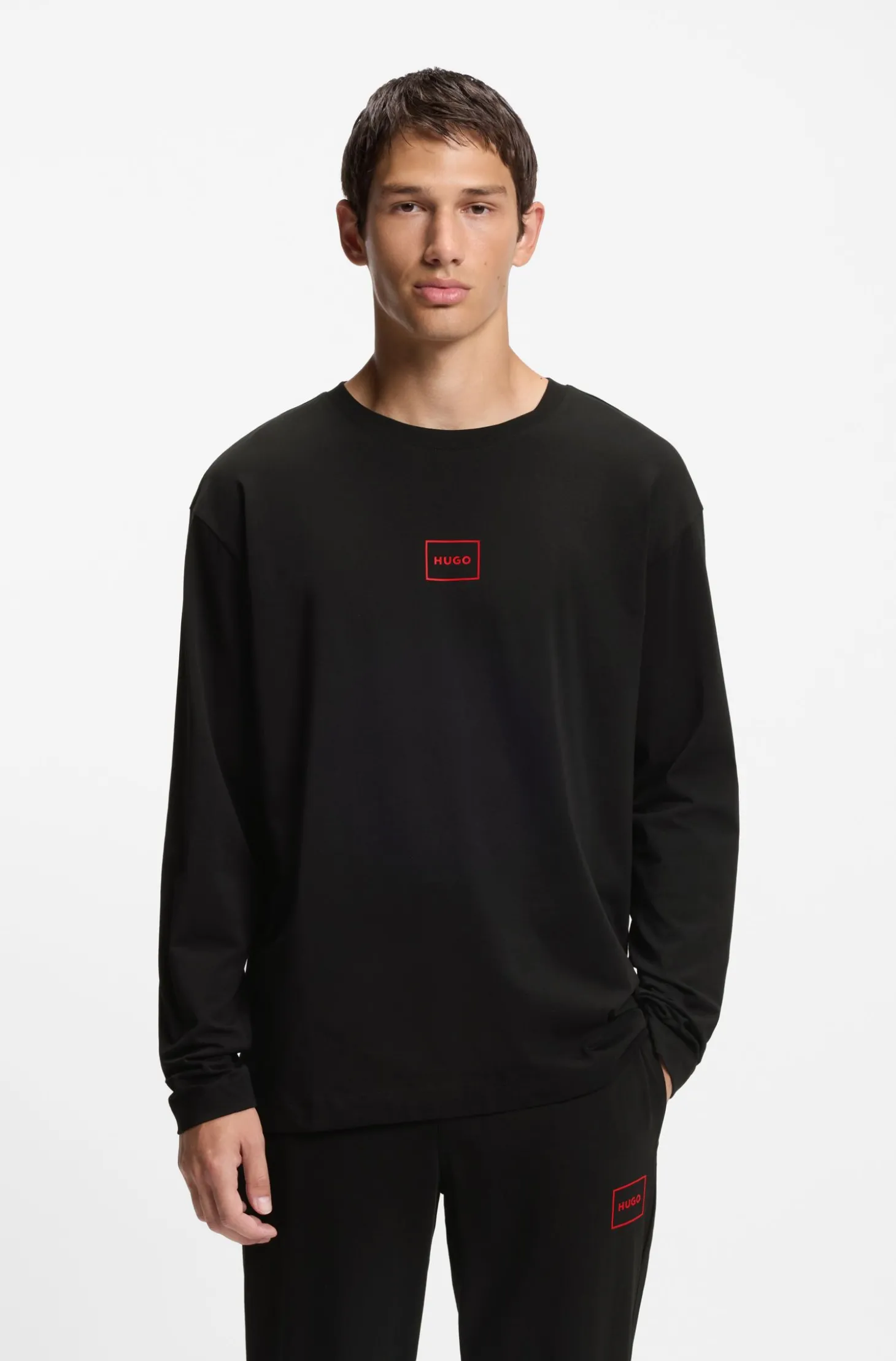 Loungewear-Top aus Stretch-Baumwolle mit Logo