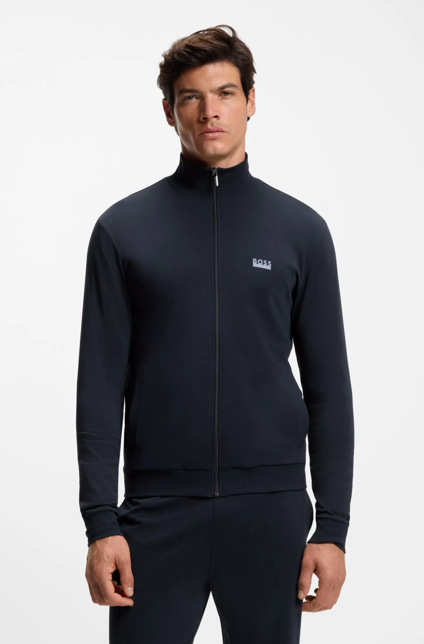 Loungewear-Trainingsanzug aus Stretch-Baumwolle mit Logos