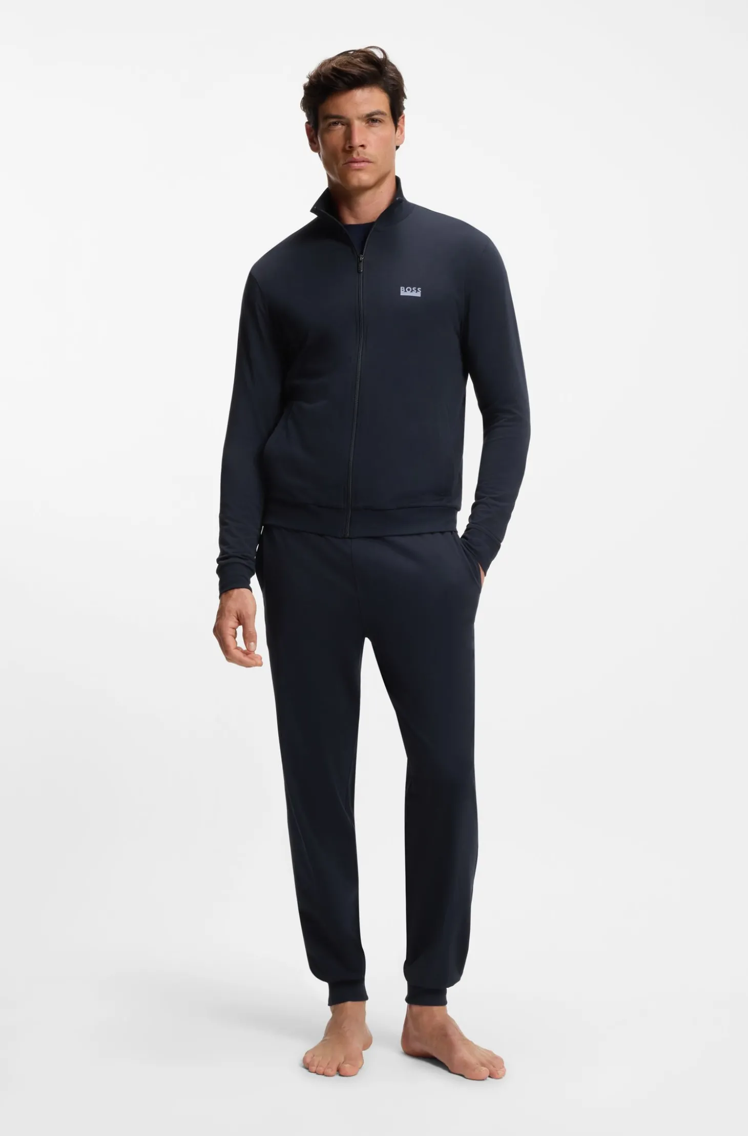 Loungewear-Trainingsanzug aus Stretch-Baumwolle mit Logos
