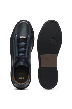 Low-Top-Sneakers aus gebürstetem Premium-Leder
