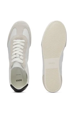 Lowtop Sneakers aus Leder und Veloursleder