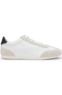 Lowtop Sneakers aus Leder und Veloursleder