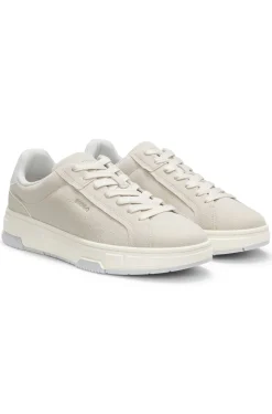 Lowtop Sneakers aus Veloursleder-Imitat