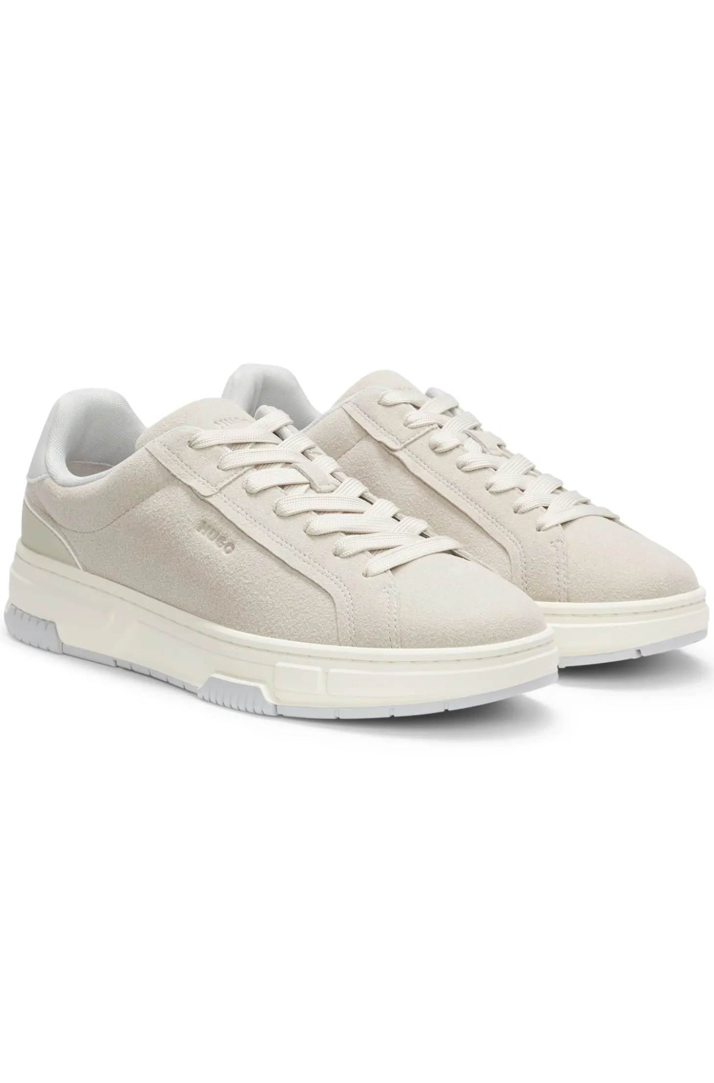Lowtop Sneakers aus Veloursleder-Imitat