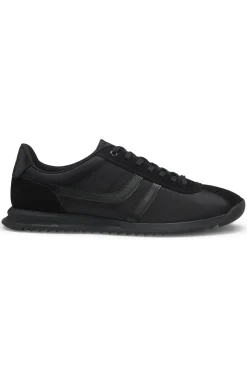 Lowtop Sneakers mit Kunstleder-Details