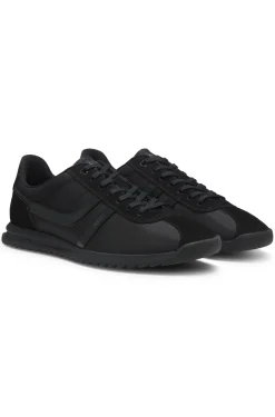 Lowtop Sneakers mit Kunstleder-Details