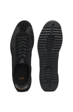 Lowtop Sneakers mit Kunstleder-Details