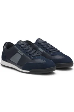 Lowtop Sneakers mit strukturierten Details