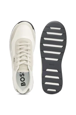 Lowtop Sneakers mit strukturiertem Obermaterial